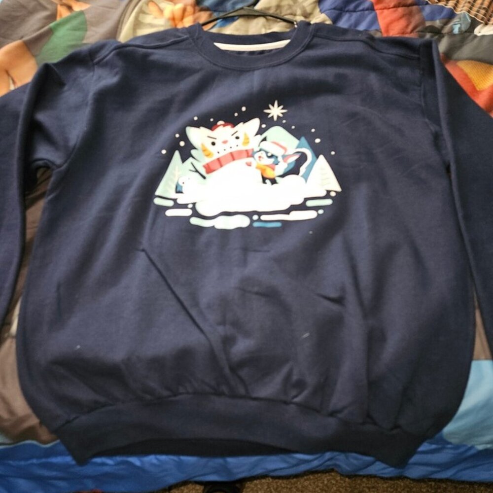 League of Legends Snow Day Gnar Full Zip Up Sweatshirt Sz L Riot Games Merch
